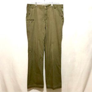 Columbia Pants Womens 12 Outdoors Flat Front Pocket Workwear Utility Wear Green